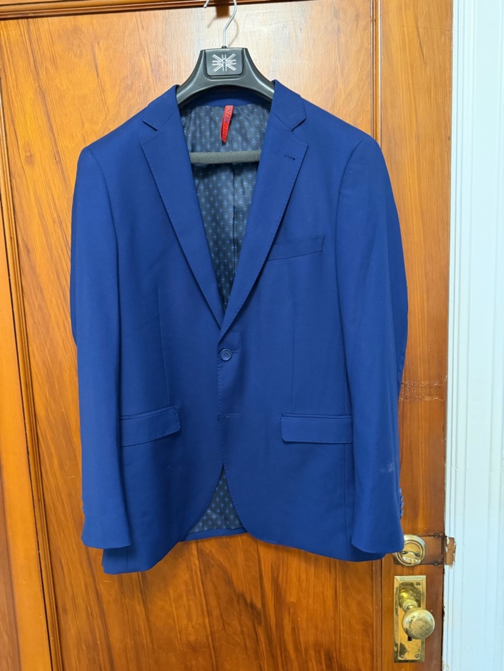 Men's Royal Blue Single-Breasted Suit Jacket